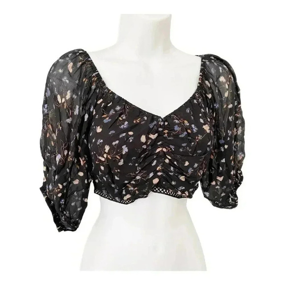 NWT Ba&sh Topaz Crop Floral Top size XS - Picture 3 of 15